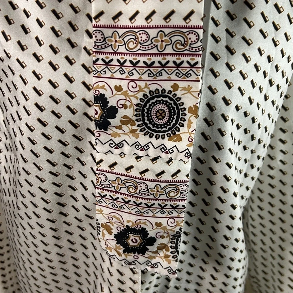Folio Elegant Silk White Patterned Women's Top size 6 - Picture 5 of 8